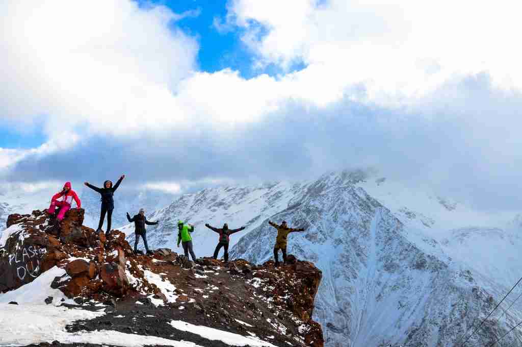 mountains, team, hike