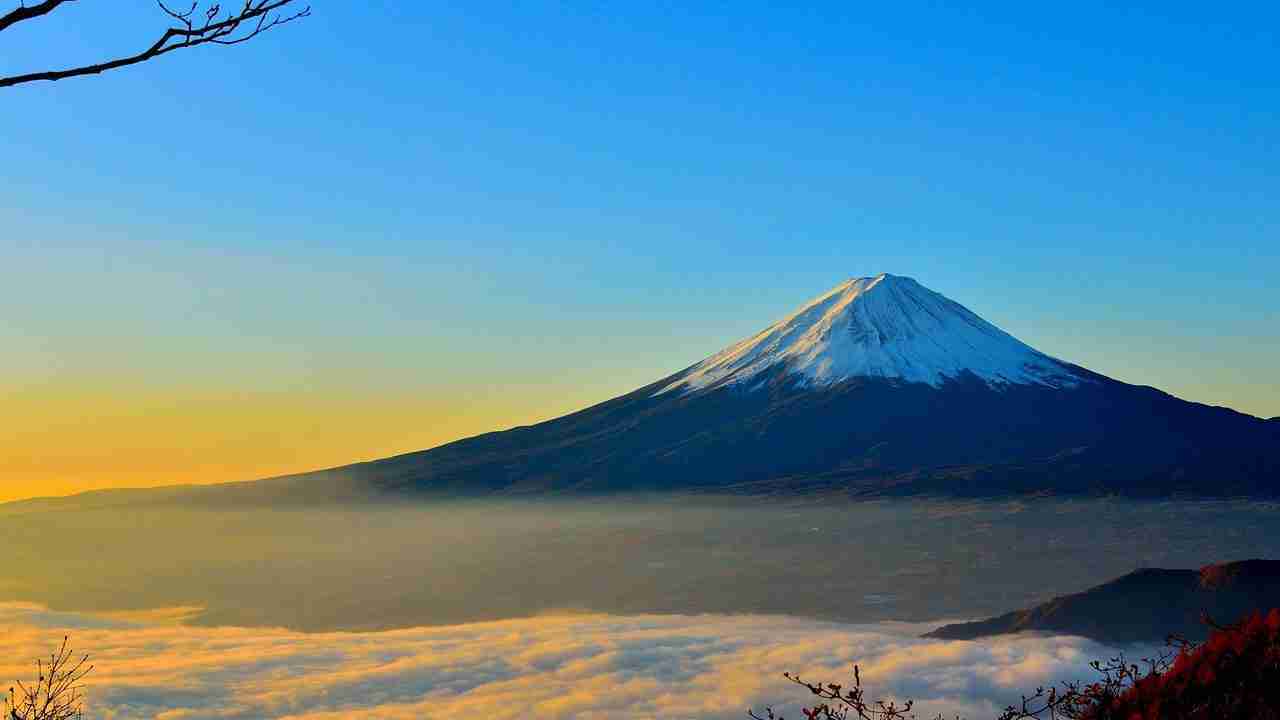 mountain, volcano, peak