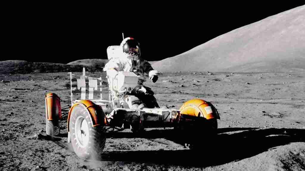 Astronaut on lunar rover