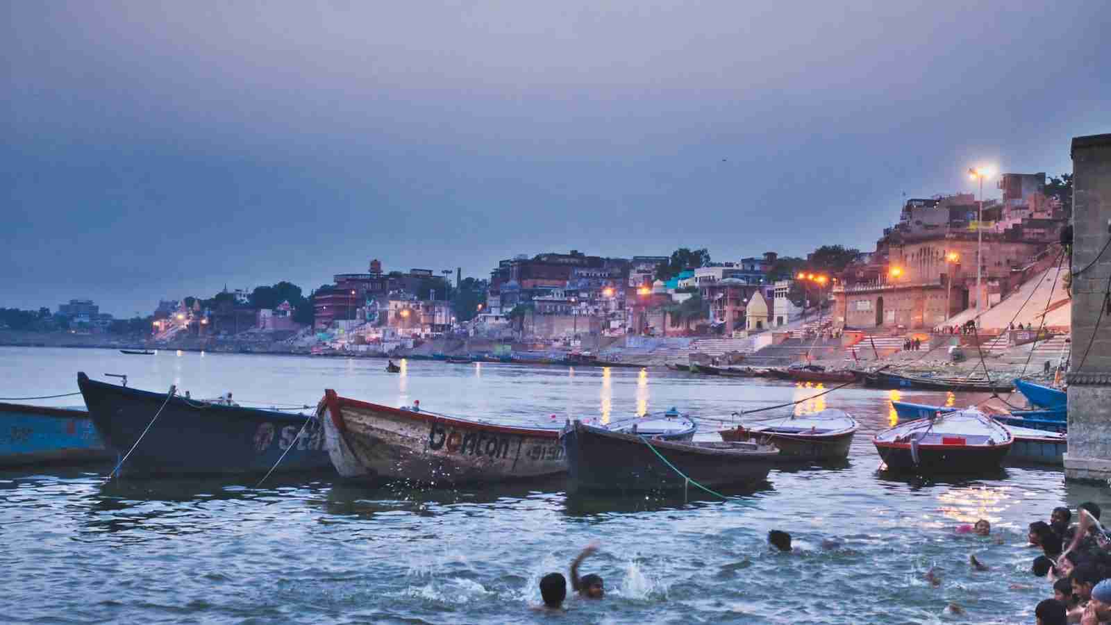 rowing boats near Ganges river