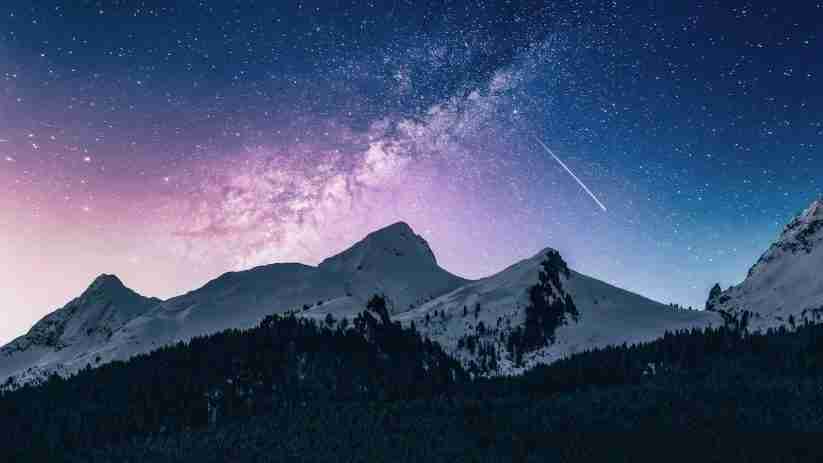 snow mountain under stars : Fun Facts About Astronomy