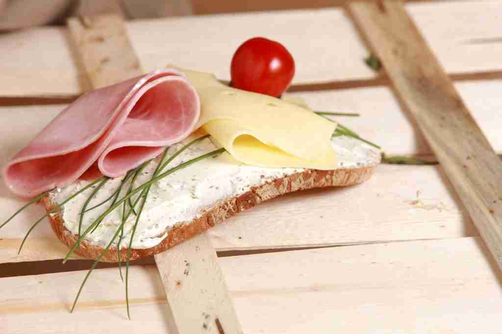 open sandwich with cheese