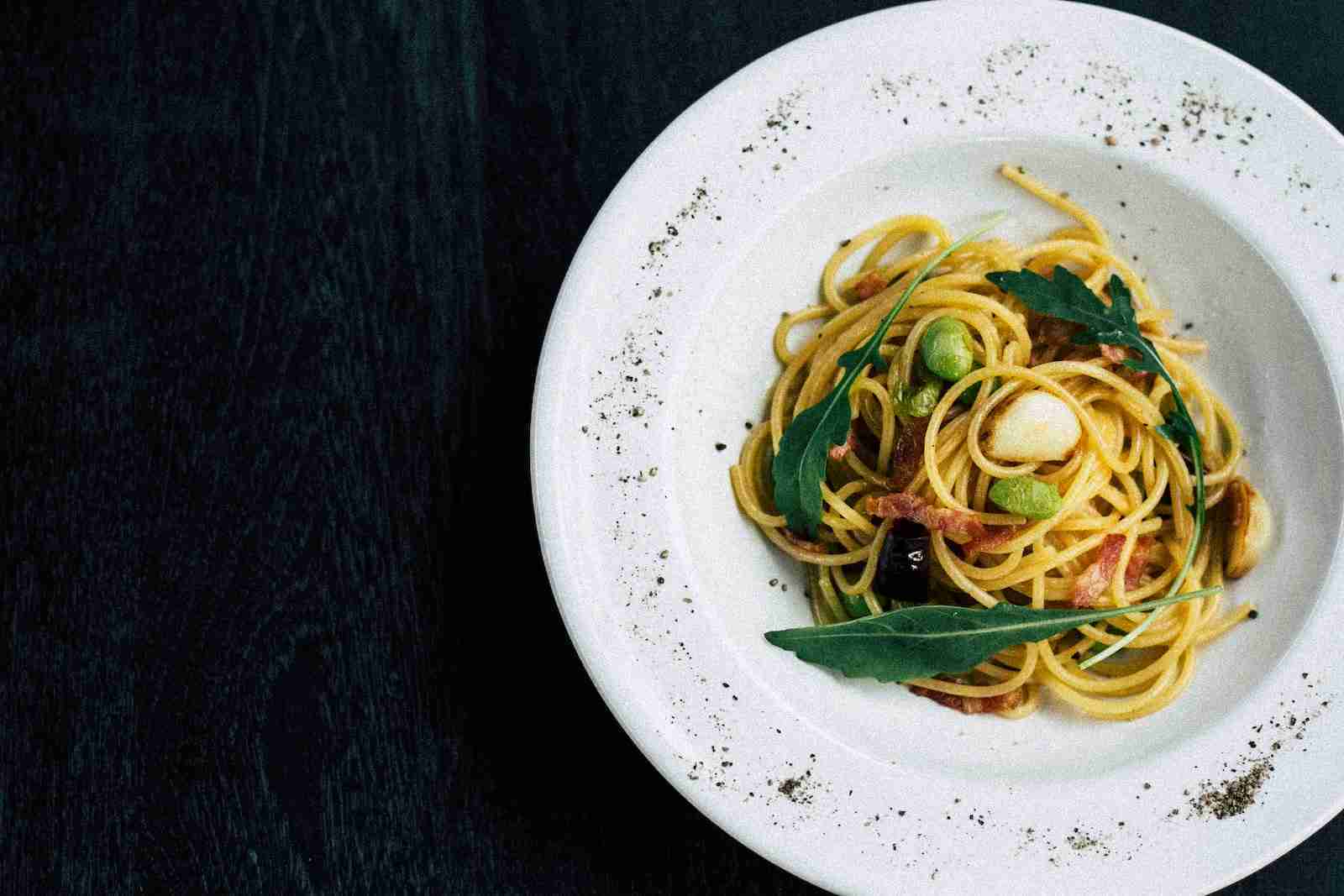 photo of cooked pasta on plate