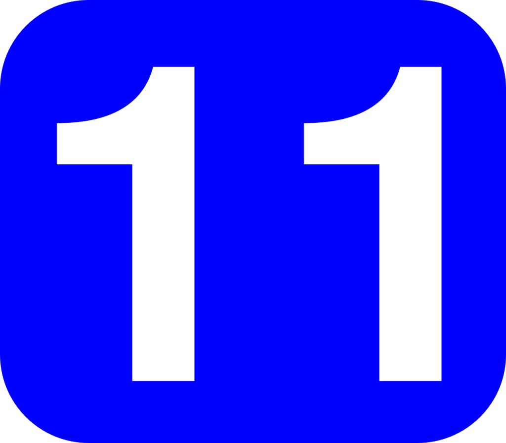 number, 11, rounded