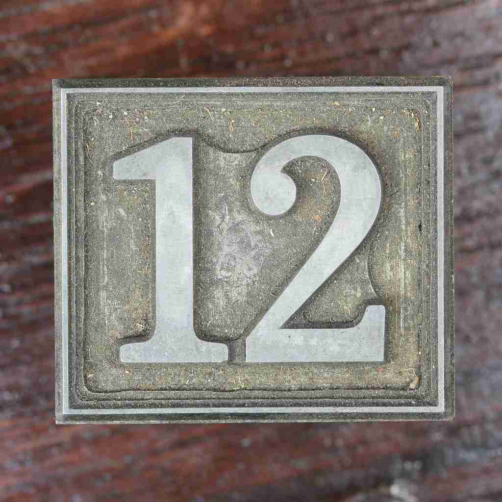 12 number written