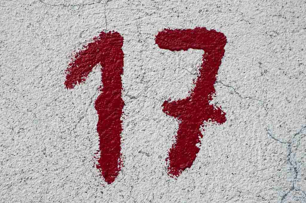 number 17 written on carpet