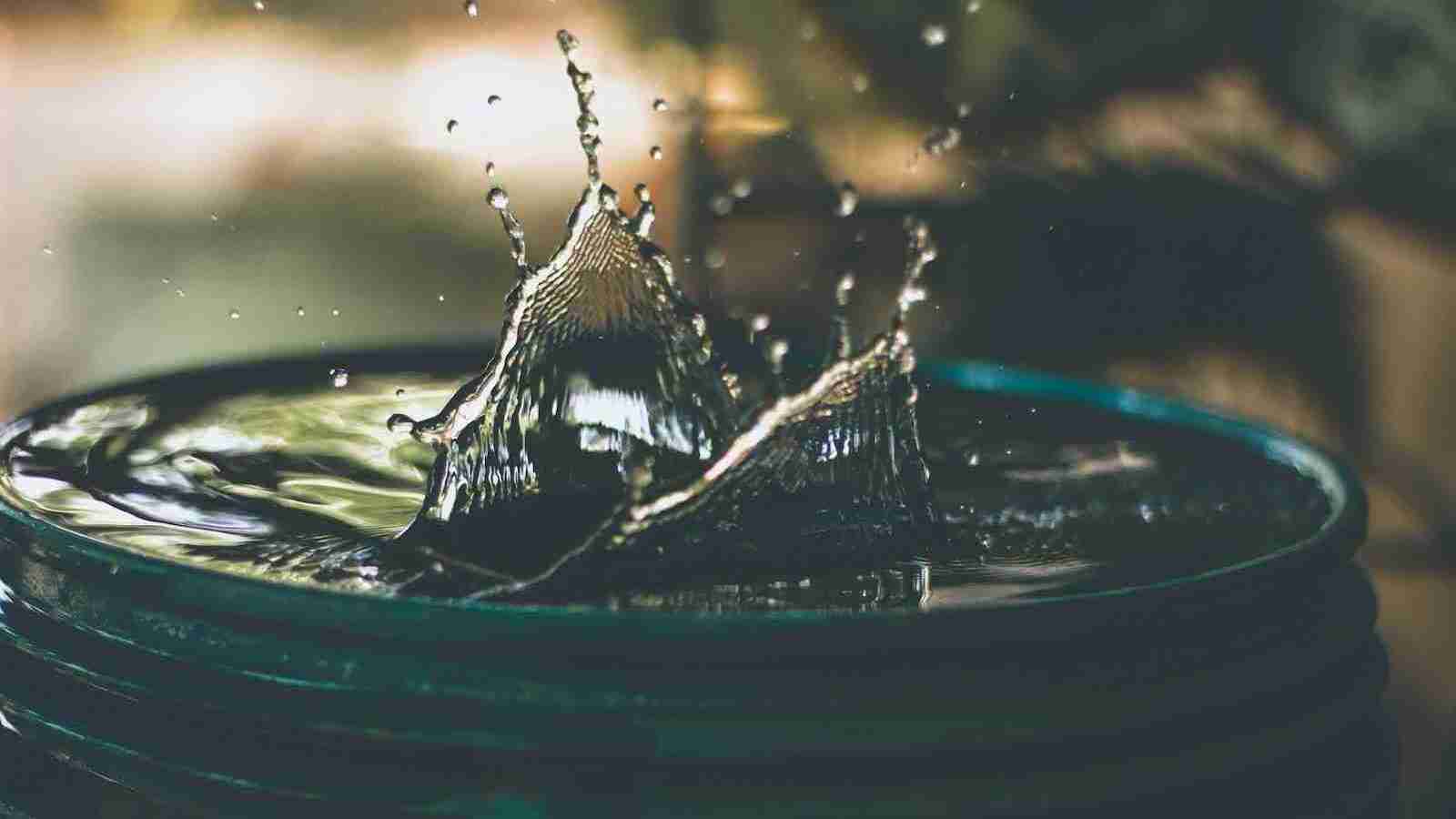 water drop on bucket photo