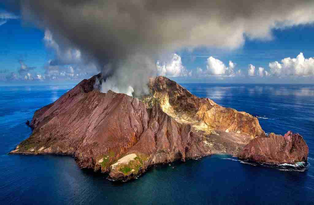 volcano, crater