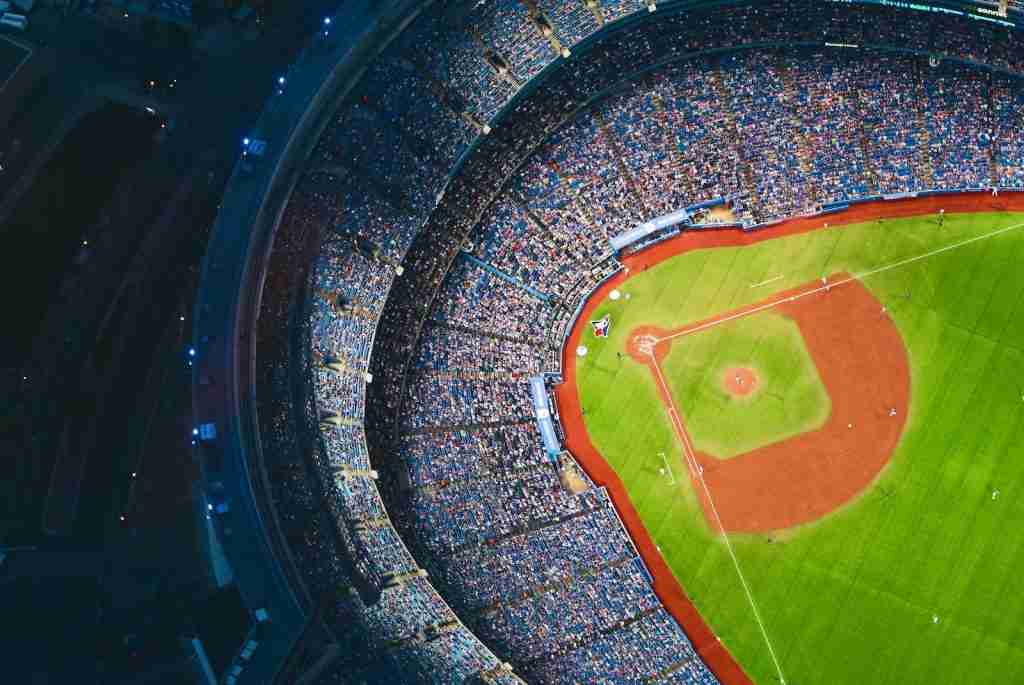 aerial photo of baseball stadium :  Fun Facts About Baseball