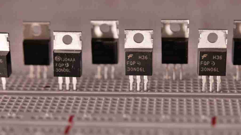 a group of black and white transistors