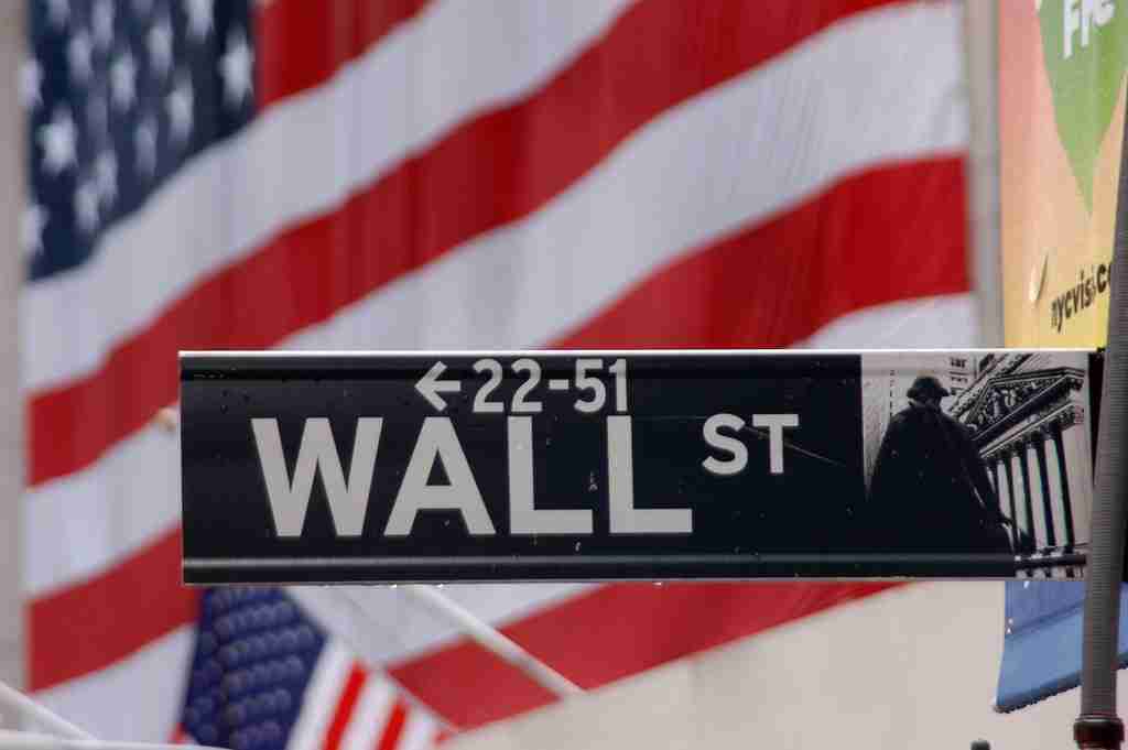 wall st Signage on road