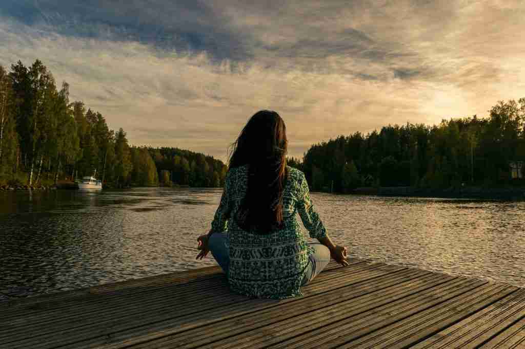 yoga, nature, woman