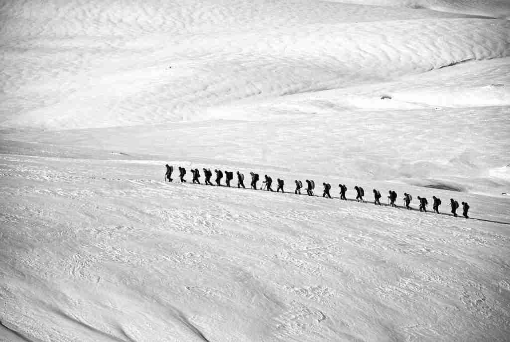 trekking, hiking, group Alpine