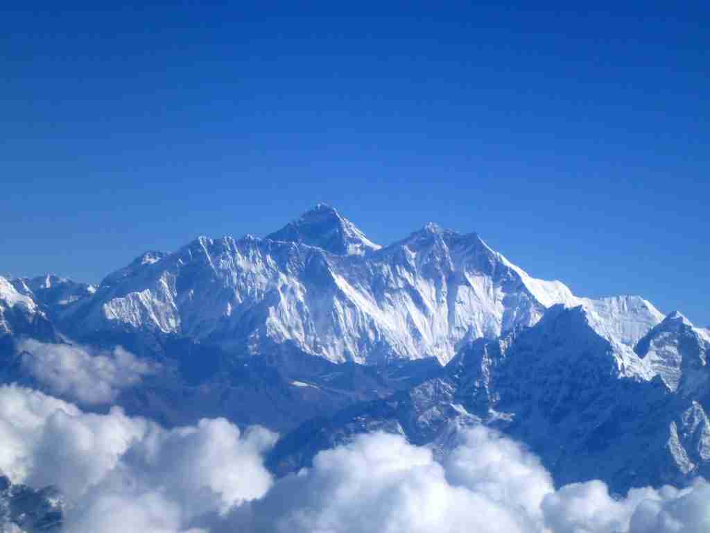 Lhotse mountain covered in snow.