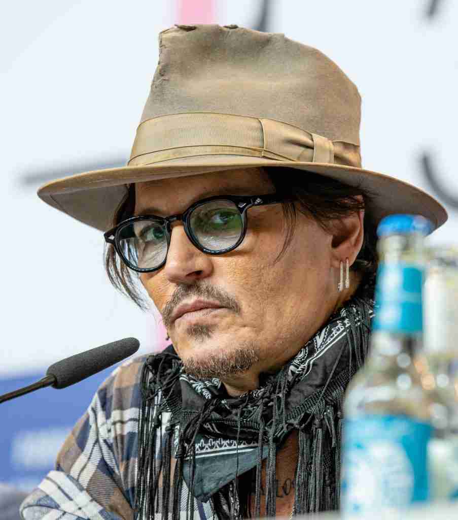 Johnny Depp giving a conference. 