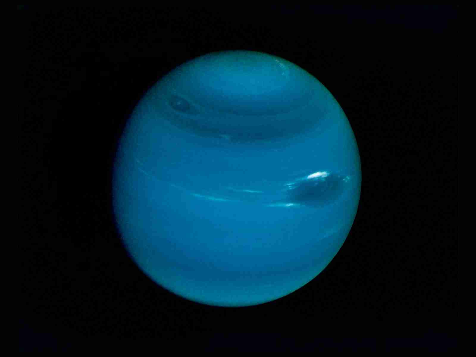 Neptune on a black background